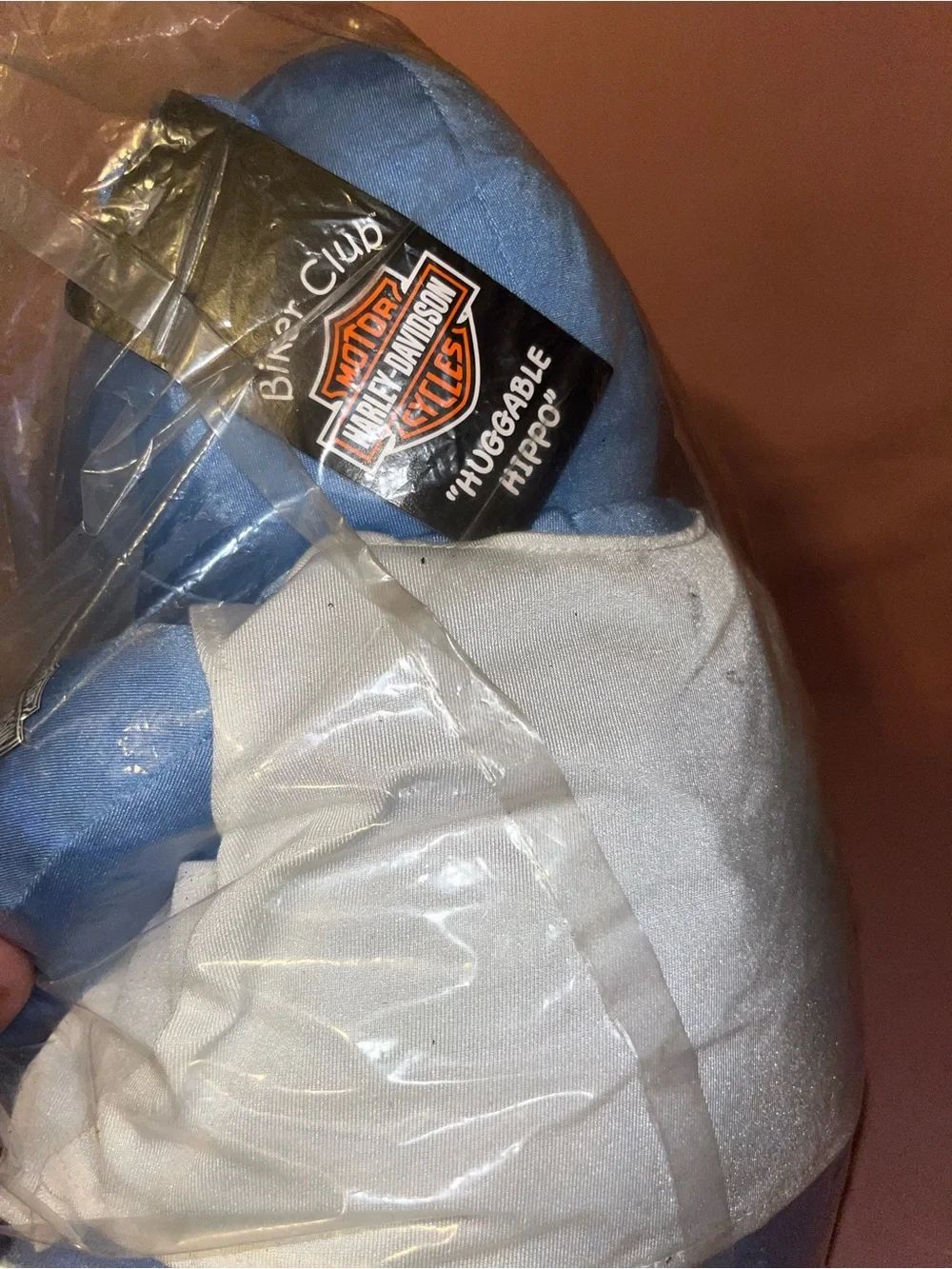Harley-Davidson Blue Plush Hippo - Collectible Vtg NOS